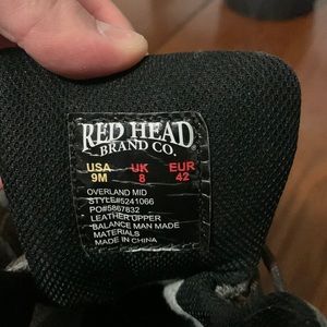 Red Head Brand CO. Mens size 9 hiking boots.